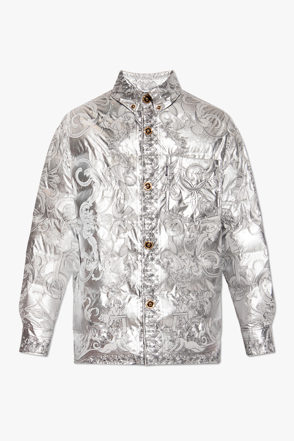 希少【VERSACE】Silver Baroqueフーディ VERSACE Men's Silver Baroque Hoodie BLACK 1006498 1A04509